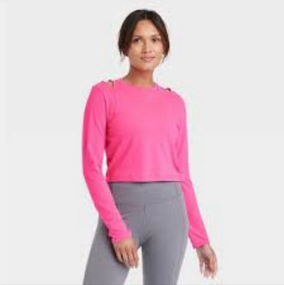 All In Motion Women's M Top Cropped Neon Pink
